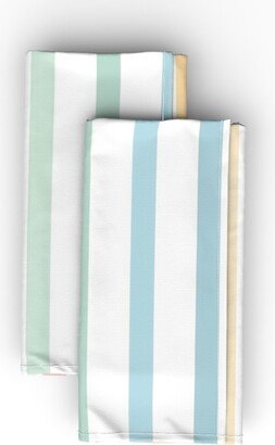 Cloth Napkins: Rainbow Stripes - Pastel Cloth Napkin, Longleaf Sateen Grand, Multicolor