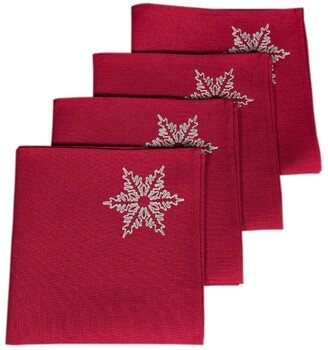 Glisten Snowflake Embroidered Christmas Napkins, 20