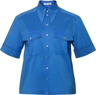 Diana Arno April Short-Sleeved Blouse In Royal Blue