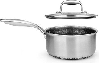 2 QT Stainless Steel Triply Sauce Pot with Glass Lid