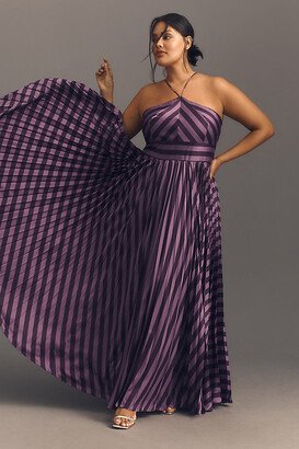 Halter Striped Maxi Dress