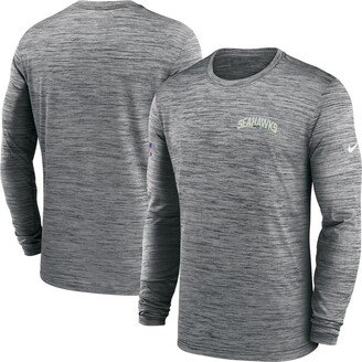 Men's Gray Seattle Seahawks Velocity Athletic Stack Performance Long Sleeve T-shirt