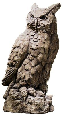 Large Horned Owl Garden Statue