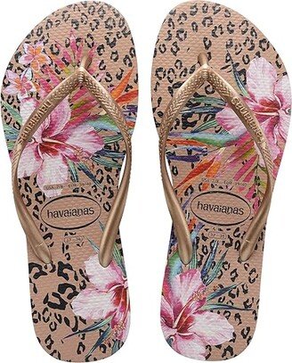 Slim Animal Floral Flip Flop Sandal (Crocus Rose) Women's Sandals