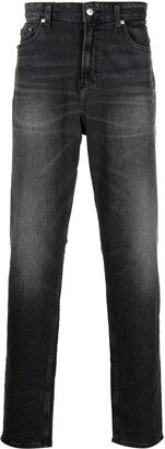 Tapered Washed Denim Jeans
