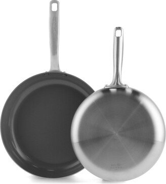 Chatham Tri-Ply Stainless Steel Ceramic Nonstick 2 Piece Frying Pan Set