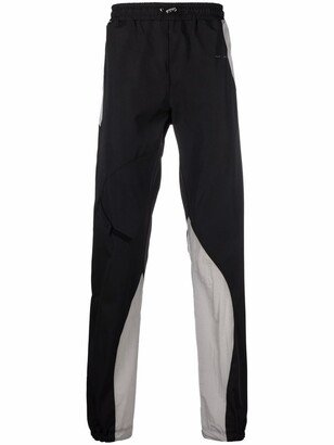 Colour-Block Rubber-Strap Track Pants