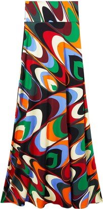 Abstract-Print Maxi Skirt