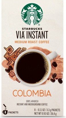 VIA Instant Coffee Medium Roast Packets — Colombia — 1 box (8 packets)