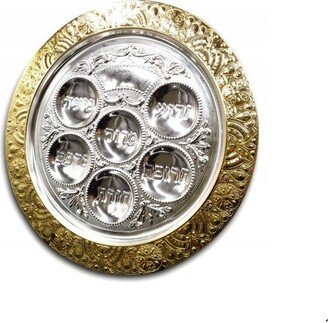 Seder Plate, Silver Plated Passover Pesah Tray Adding The Symbolic Food, Jewish Holidays Pesach 100% Kosher Made in Israel