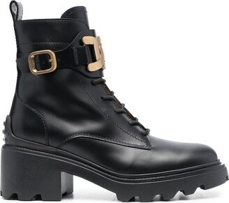 70mm Chain-Detail Lace-Up Boots