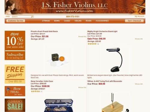 J.S. Fisher Violins Promo Codes & Coupons