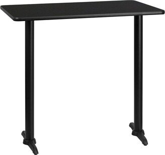 Emma+oliver 30X42 Rectangular Laminate Bar Table With 5X22 Bases