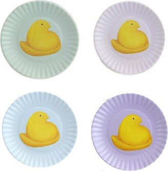 One Hundred 80 Degrees Tabletop Peeps Paper Plate Coasters - 4 Melamine Easter Drink Coasters 4.0 Inches - 4 Pc Set Melamine Easter Decor - Me0504 - Melamine