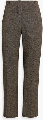 Cropped tweed straight-leg pants