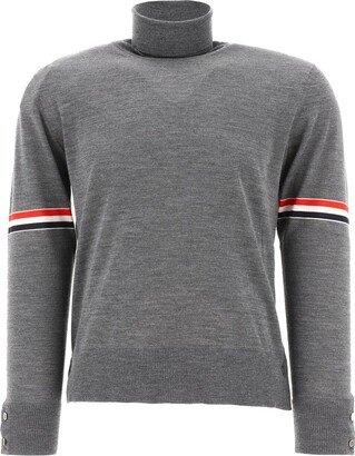 Stripe Detailed Turtleneck Jumper