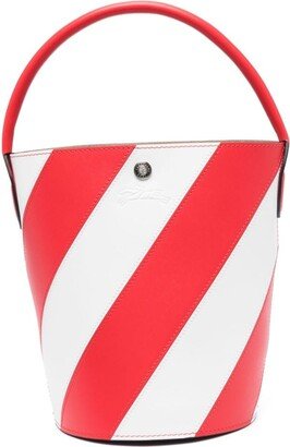 small Épure striped leather bucket bag