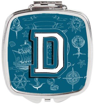 CJ2014-DSCM Letter D Sea Doodles Initial Alphabet Compact Mirror