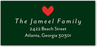 Address Labels: Hearty Love Address Label, Green, Address Label, Matte