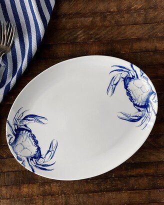 Blue Crabs Coupe Oval Platter, 14