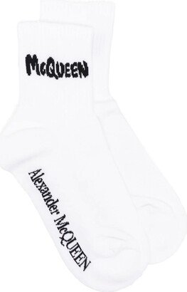 White Graffiti Socks-AA