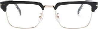 Polished-Effect Square-Frame Glasses-AA