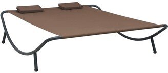 Patio Lounge Bed Fabric Brown