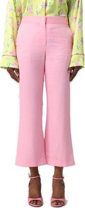 Mid-Rise Flared Cropped Trousers-AA