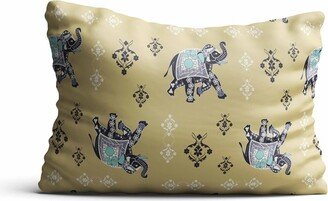 BollyDoll Mughal Elephant Sham in Yellow, Grey, Blue