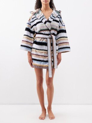 Curt Zigzag Striped Cotton-terry Bathrobe