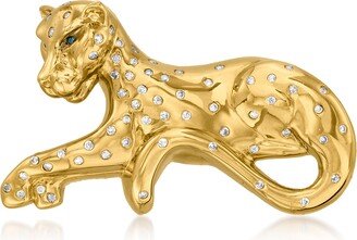 Diamond Panther Pin in 18kt Gold Over Sterling