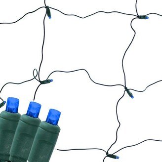 Sunnydaze Decor Sunnydaze Electric Plug-In 70ct LED Indoor/Outdoor Net String Lights 5mm Wide Angle Blue - 6' x 4' Green Wire