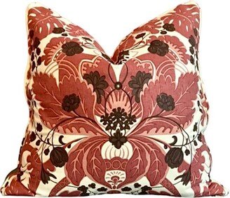 Soane Britain Pillow Cover, Sophie Coryndon - Strawberry Crown Tawny Red Mutka Silk Pillow Cover, Brown Designer