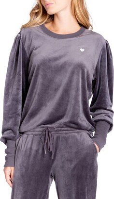 Velour Crew Pullover Lounge Sweater