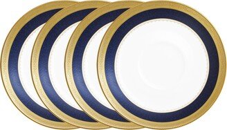 Odessa Cobalt Gold Set of 4 Saucers, Service For 4