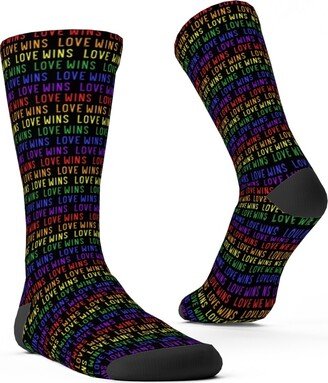 Socks: Love Wins Rainbow Custom Socks, Multicolor