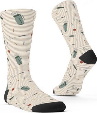 Socks: Tee Time - Neutral Custom Socks, Beige