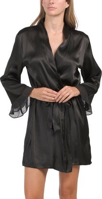 TJMAXX Chiffon Trim Satin Robe For Women