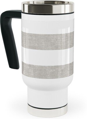 Travel Mugs: Tiles - Rectangles - Stone Travel Mug With Handle, 17Oz, Gray