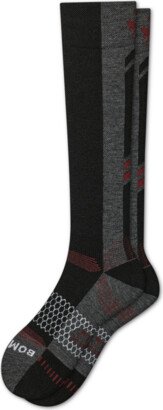 Women's Midweight Merino Wool Blend Ski & Snowboard Socks - Black - Large Holiday Christmas Gifts for Skiers/Snowboarders