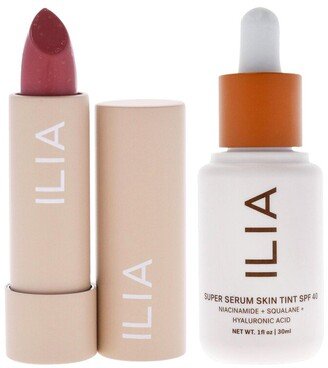 Ilia Beauty Color Block High Impact Lipstick - Wild Rose & Super Serum Skin Tint Foundation Spf 40 - St14 Dominica Kit-AA