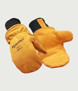 Men's Warm Fleece Lined Fiberfill Insulated Leather Mitten Gloves