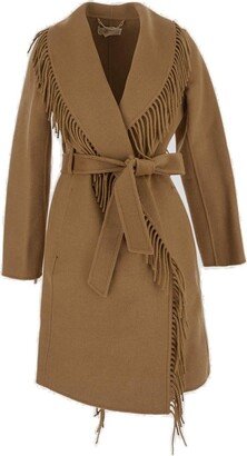 Fringe Belted Coat-AA