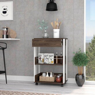 unbrand Modern 1-Shelf 2-Drawer Kitchen Cart with Caster