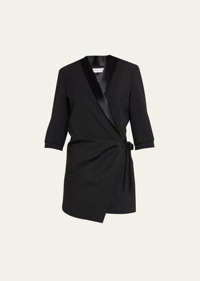 Mini Tuxedo Wrap Dress