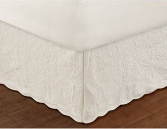 Greenland Home Fashion Paisley Quilted Ivory Bed Skirt Drop 18 Full