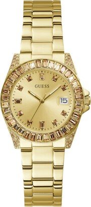 Ladies 34mm Watch - Gold Tone Strap Gold Tone Case Champagne Dial