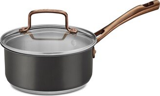 Onyx Black & Rose Gold Stainless Steel 1.5-Qt. Saucepan & Cover