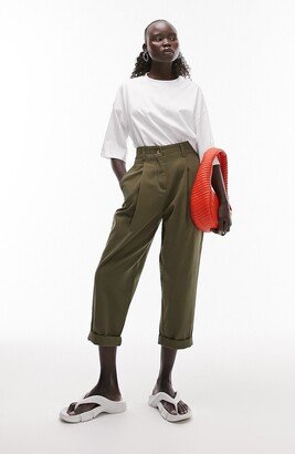 Pleated Peg Leg Trousers