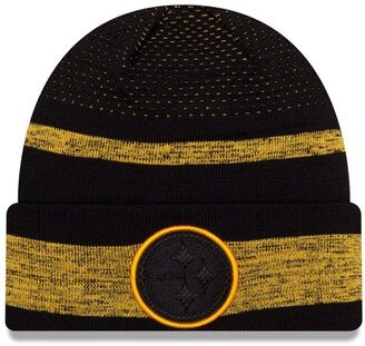 Men's Black Pittsburgh Steelers 2021 Sideline Tech Cuffed Knit Hat